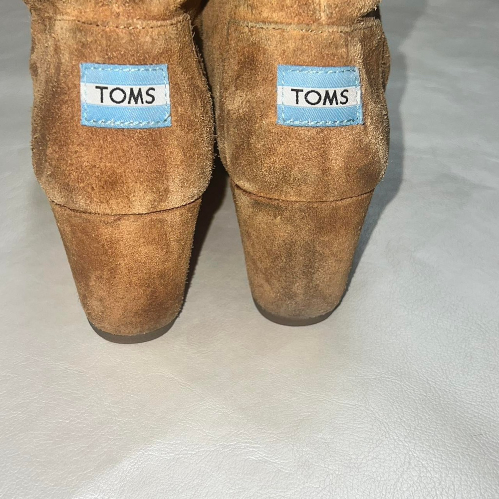 TOMS, Camel color suede wedge ankle boots #boho #preppy #vintage - Picture 6 of 6